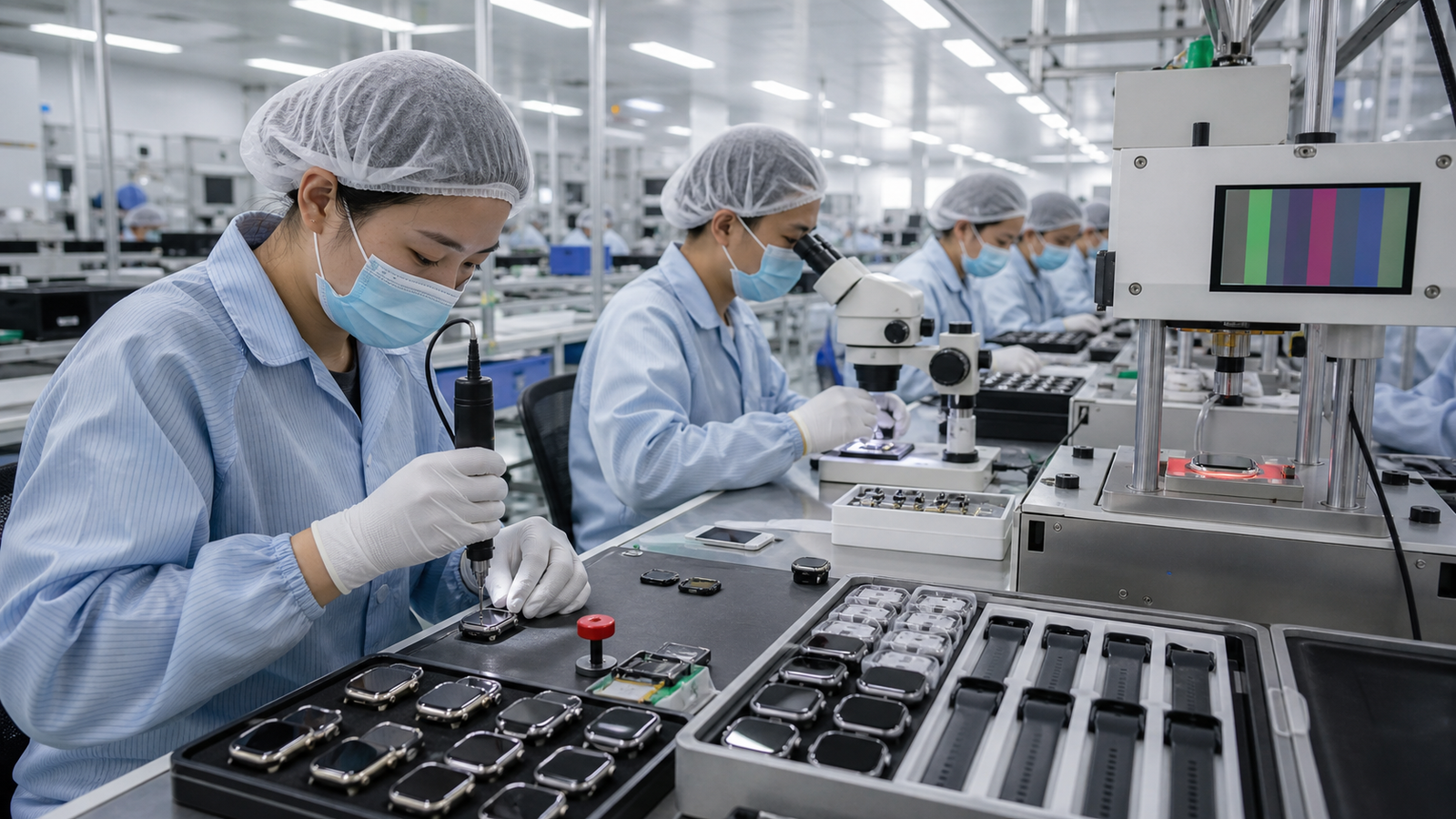 Smart wearable production and inspection environment