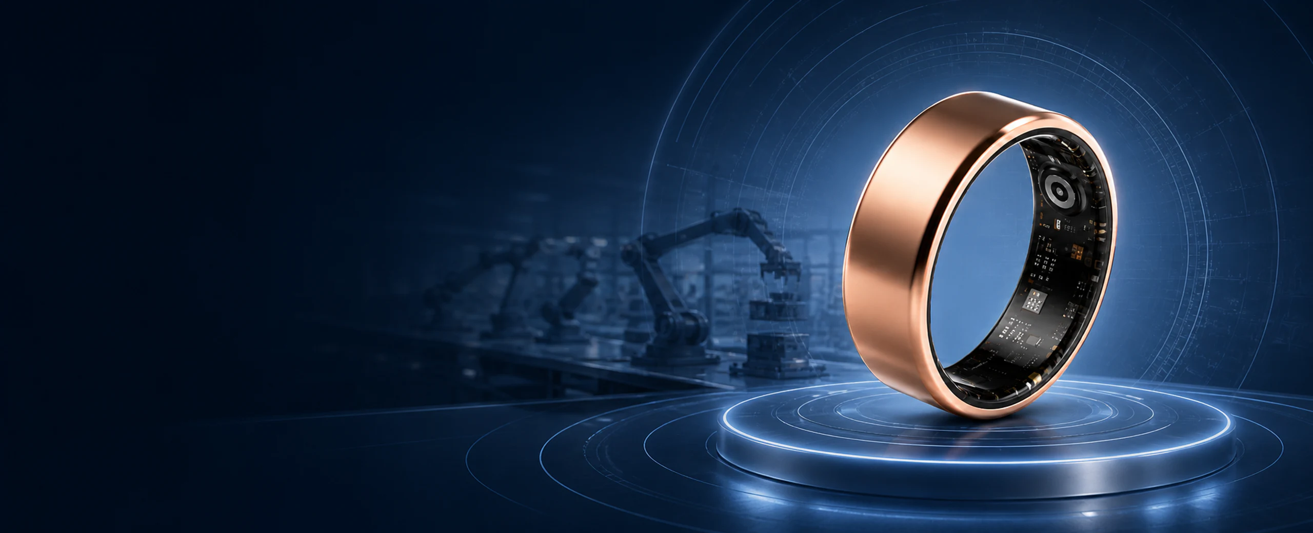 Rose-gold smart ring concept for OEM and private label sourcing